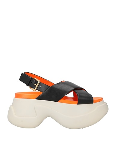 MARNI Sandals Black Leather
