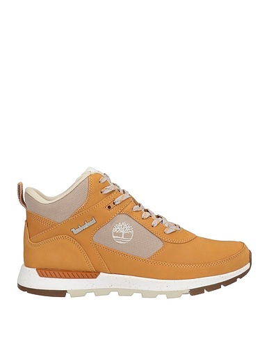 TIMBERLAND Ankle boot Tan Leather, Textile fibres