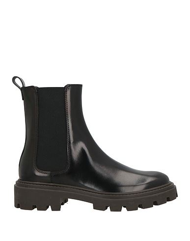 TOD'S Bottine Noir Cuir, Fibres textiles