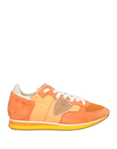 PHILIPPE MODEL Sneakers Orange Leather, Textile fibres