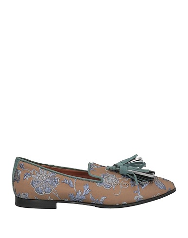 POLLINI Loafers Taupe Textile fibres, Leather