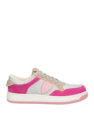 PHILIPPE MODEL Sneakers Fuchsia Leather, Textile fibres