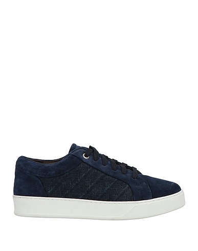 MOORER Sneakers Navy Leather, Textile fibers