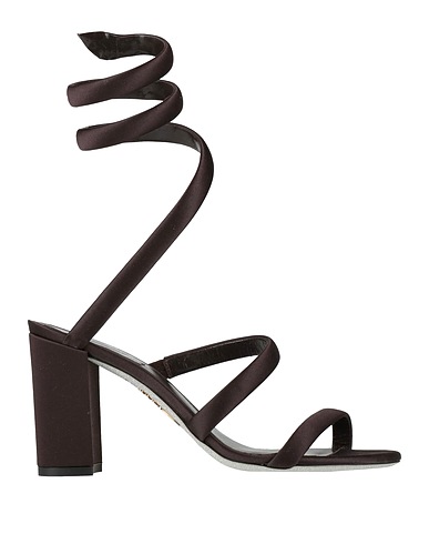 RENE' CAOVILLA Flip flops Dark brown Textile fibres