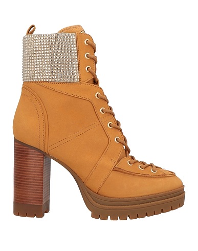 MICHAEL MICHAEL KORS Ankle boot Tan Leather, Textile fibres