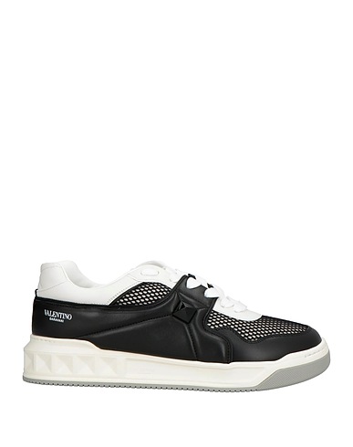 VALENTINO GARAVANI Sneakers Black Leather, Textile fibers