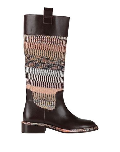 MISSONI Boots TESTA DI MORO Calfskin, Textile fibers