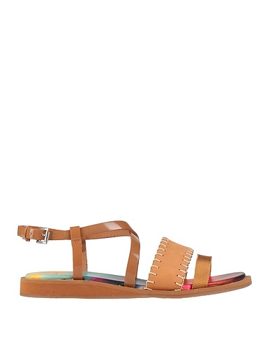 PAUL SMITH Sandals Camel Leather, Textile fibres