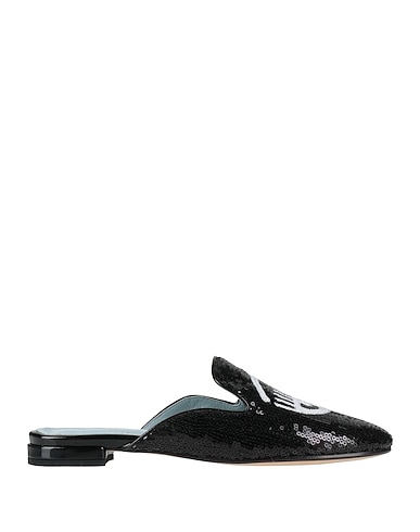 CHIARA FERRAGNI Mules and clogs NERO Textile fibers