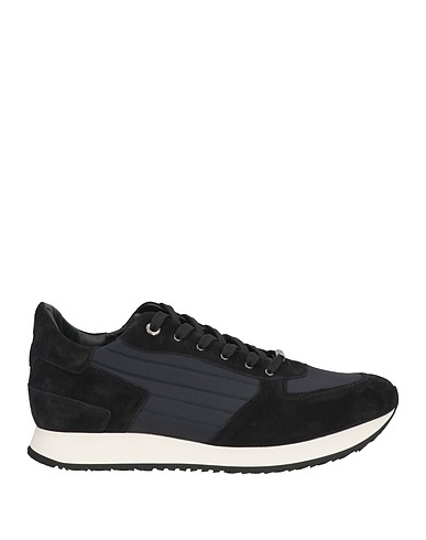 MOORER Sneakers Black Leather, Textile fibers