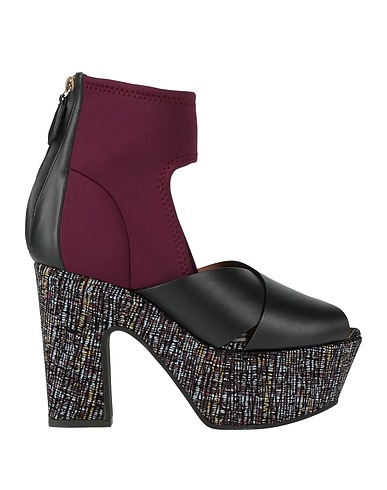 POLLINI Ankle boot Textile fibers, Leather