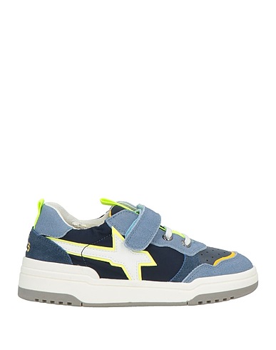 W6YZ Sneakers Bleu pétrole Cuir, Fibres textiles