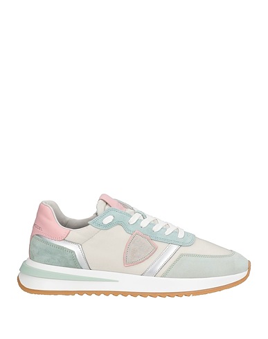 PHILIPPE MODEL Sneakers Sky blue Leather, Textile fibers