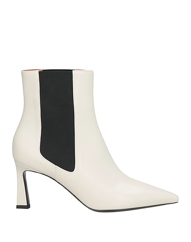 POLLINI Ankle boot Off white Leather
