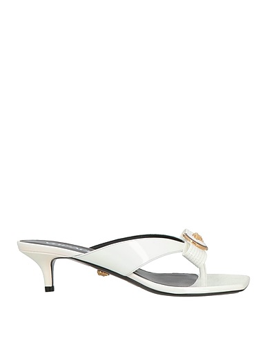 VERSACE Flip flops Off white Calfskin