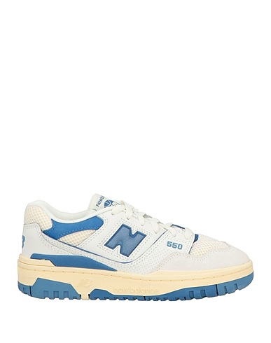 NEW BALANCE Sneakers White Leather, Textile fibres