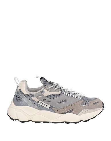 RUN OF Sneakers Grey Textile fibres, Leather