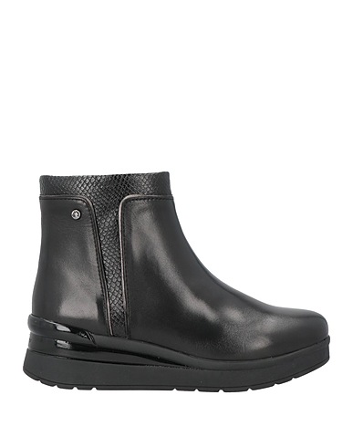 STONEFLY Ankle boot Black Leather, Textile fibers
