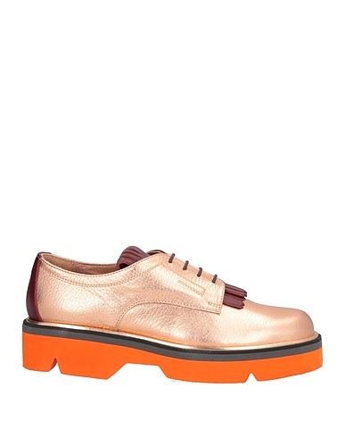POLLINI Laced shoes Copper Leather