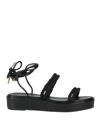 MICHAEL MICHAEL KORS Sandalen Schwarz Gewebefasern, Leder