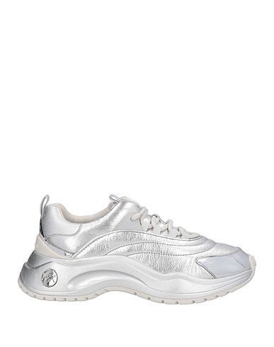 MICHAEL MICHAEL KORS Sneakers Silver Leather, Textile fibres
