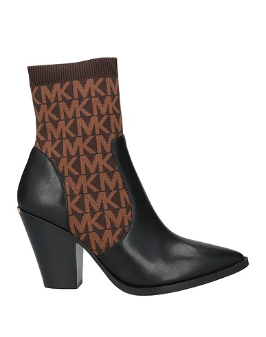 MICHAEL MICHAEL KORS Ankle boot Black Leather, Textile fibres