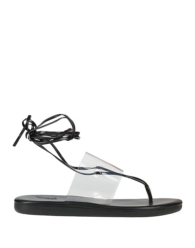 ANCIENT GREEK SANDALS Infradito Nero Pelle, Plastica