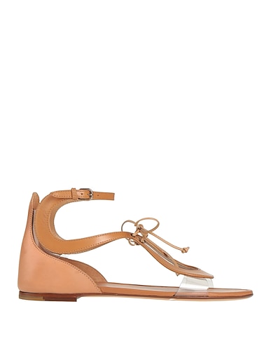 FRANCESCO RUSSO Sandals Tan Leather, Plastic