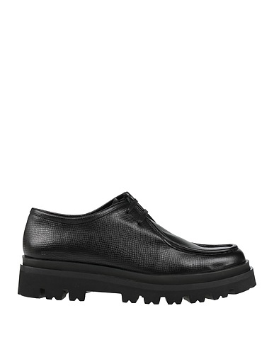 SERGIO ROSSI Laced shoes Black Leather