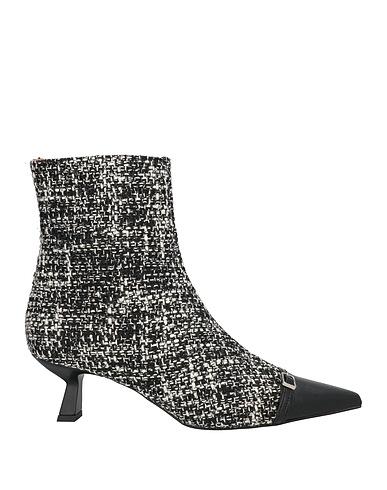 ROBERTO FESTA Ankle boot Black Leather, Textile fibres