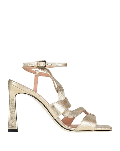 POLLINI Sandals Platinum Leather