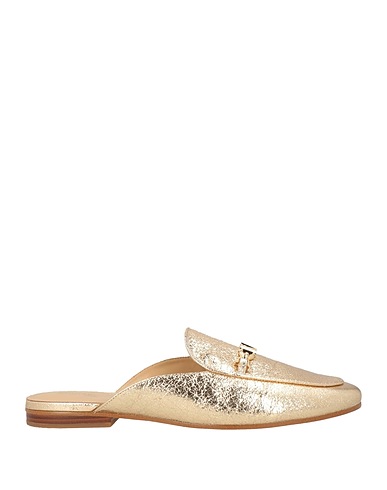 MICHAEL MICHAEL KORS Mules and clogs Platinum Leather, Metal