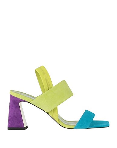 POLLINI Sandals Turquoise Leather