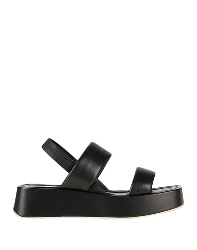 POLLINI Sandals Black Leather