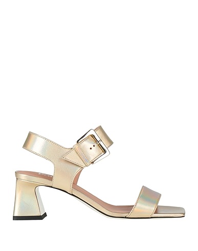 POLLINI Sandals Gold Leather