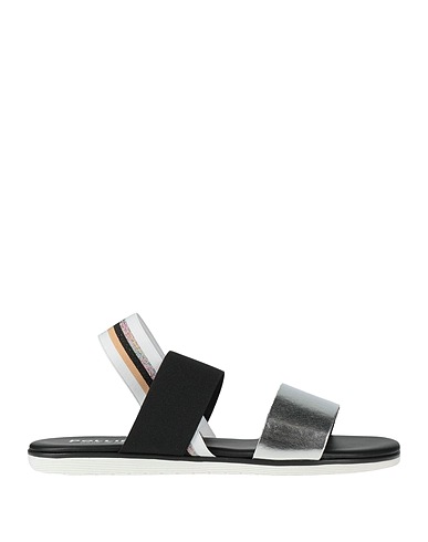 POLLINI サンダル シルバー 紡績繊維