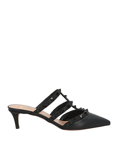 VALENTINO GARAVANI Mules and clogs Black Leather