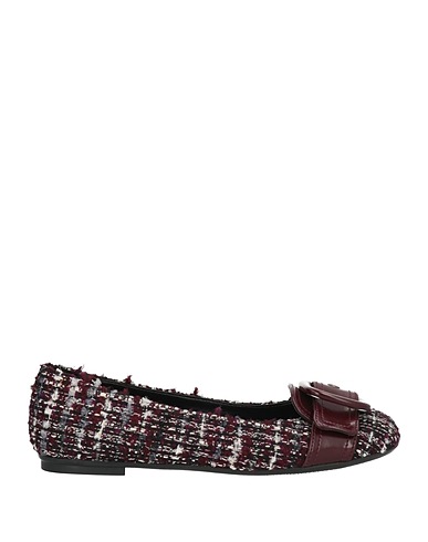 OVYÉ Ballet flats Burgundy Textile fibers