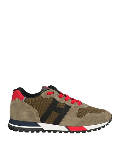 HOGAN Sneakers Verde militare Pelle, Fibre tessili