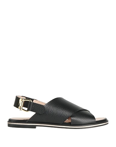 POLLINI Sandals Black Leather