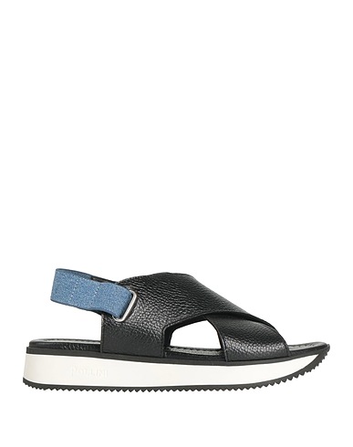 POLLINI Sandals Black Leather