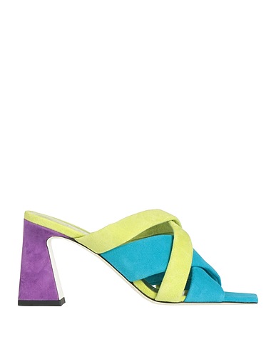 POLLINI Sandals Turquoise Leather