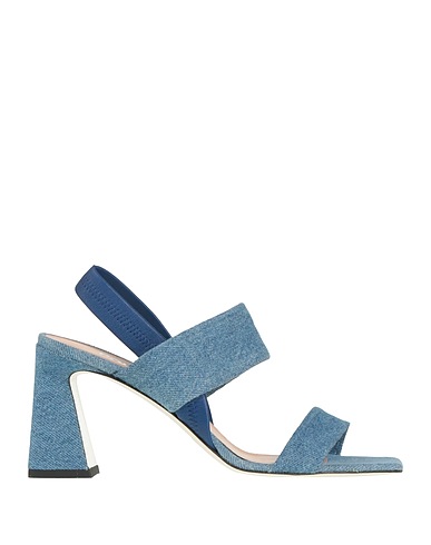 POLLINI Sandals Blue Textile fibers