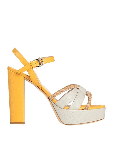 POLLINI Sandals Light grey Leather
