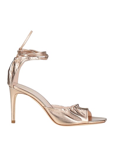 POLLINI Sandals Platinum Leather