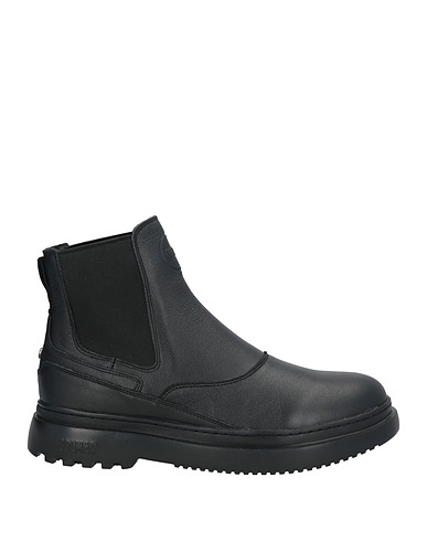 COLMAR Ankle boot Black Leather, Textile fibers