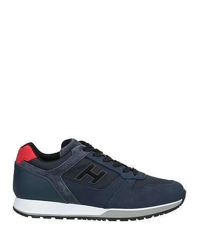 HOGAN Sneakers Navy blue Textile fibres, Leather