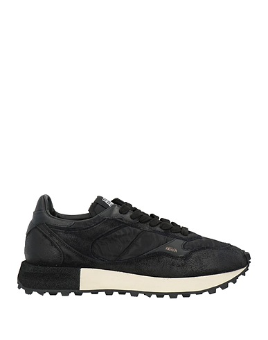 AKMAN Sneakers Black Leather, Textile fibers