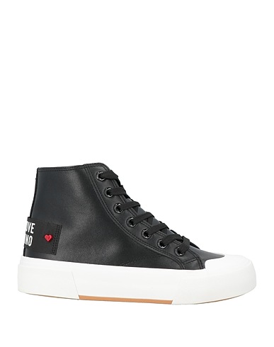 LOVE MOSCHINO Sneakers Black Leather, Textile fibres