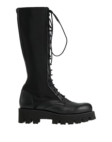 PALOMA BARCELÓ Boots Black Leather, Textile fibres